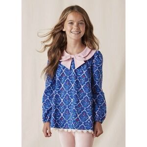 Matilda Jane Girls 6‎ Heart to Heart Just Believe Mixed Print Bow Top Classic